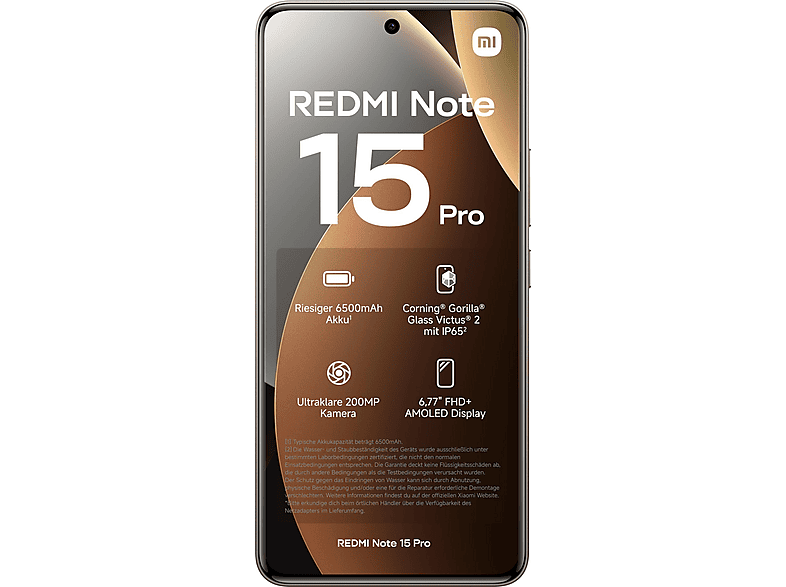 XIAOMI Redmi Note 15 Pro 4G — Smartphone, Plata, 512 GB, 12 GB RAM, 6500 mAh, vista 3