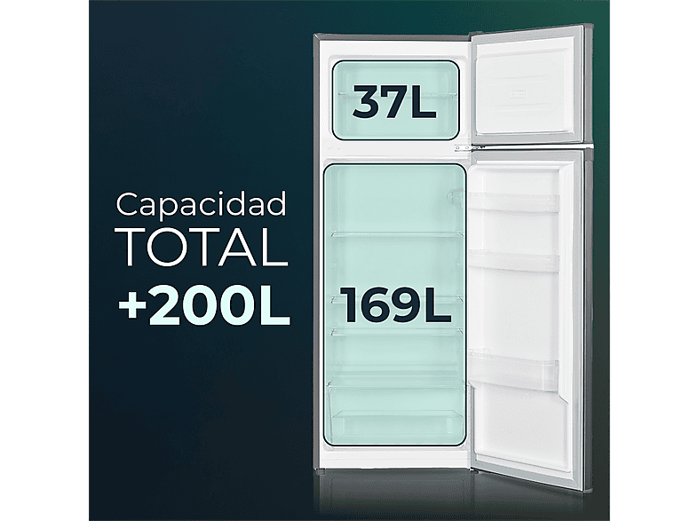 SVAN SF145503EX — Frigorífico dos puertas, Altura 143,0 cm, Inox, Capacidad 206 l, vista 2