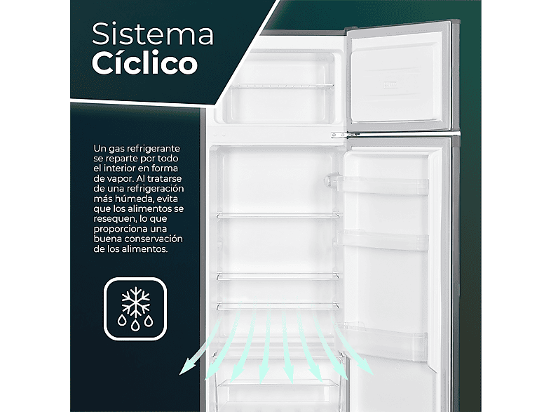 SVAN SF145503EX — Frigorífico dos puertas, Altura 143,0 cm, Inox, Capacidad 206 l, vista 5