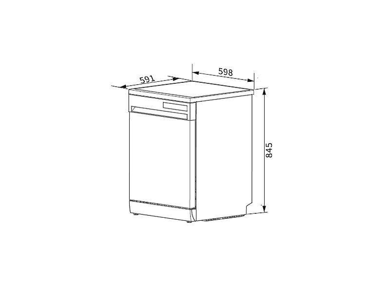 WONDER WJ13602EDX — Lavavajillas libre instalación 60 cm, 6 programas, 59,8 cm, Inox, vista 7