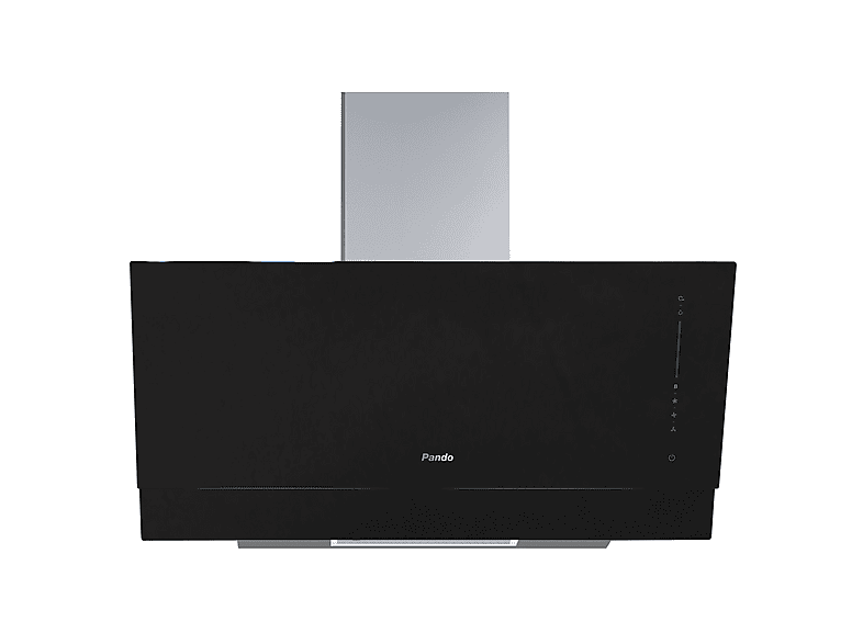 PANDO ONE CVN-90 — Campana decorativa, 4 velocidades, 738 m³/h, 897 mm, Cristal Negro