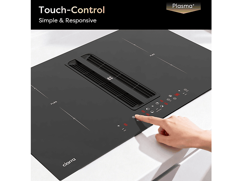 CIARRA CBBEH834BBFF — Placa de inducción, 520 mm, 4 zonas, negro, vista 6