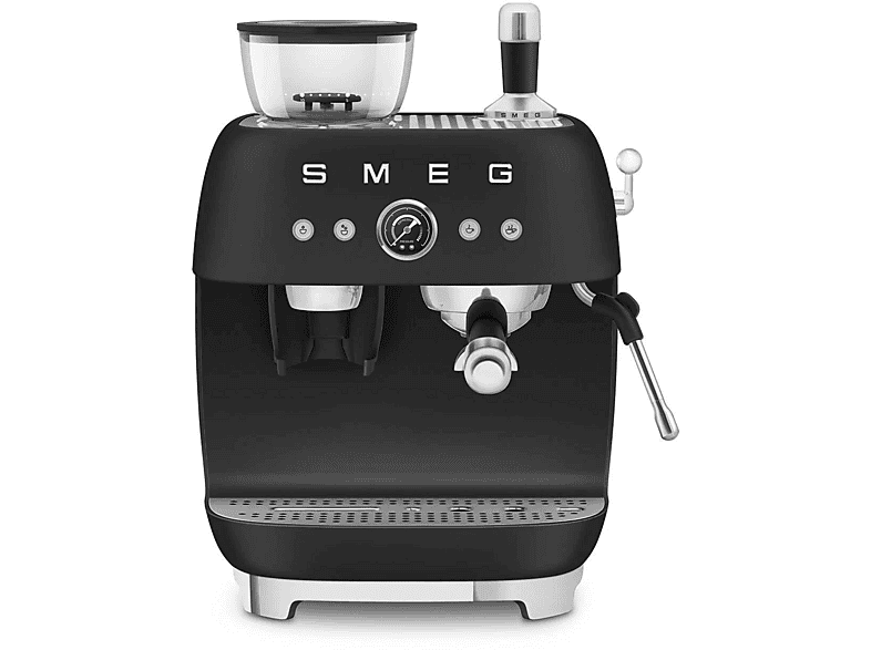 SMEG EGF03 — Cafetera espresso manual, 1650 W, 20 bar, 2 tazas, Negro mate