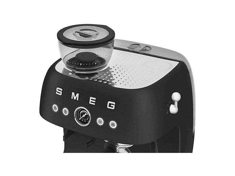 SMEG EGF03 — Cafetera espresso manual, 1650 W, 20 bar, 2 tazas, Negro mate, vista 3