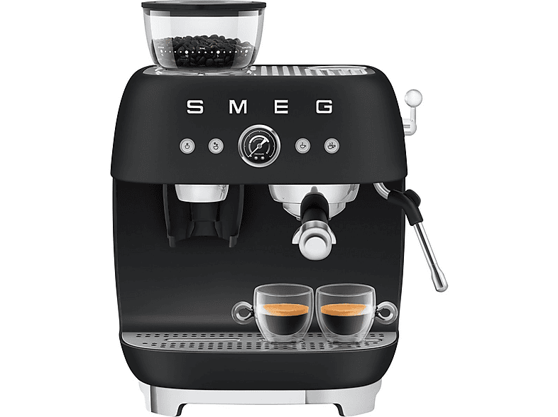 SMEG EGF03 — Cafetera espresso manual, 1650 W, 20 bar, 2 tazas, Negro mate, vista 5