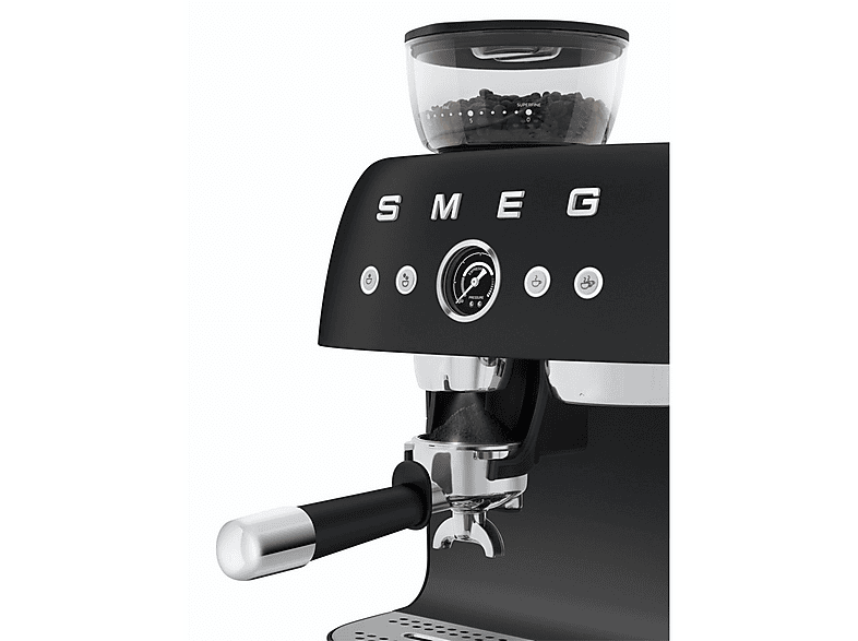 SMEG EGF03 — Cafetera espresso manual, 1650 W, 20 bar, 2 tazas, Negro mate, vista 8