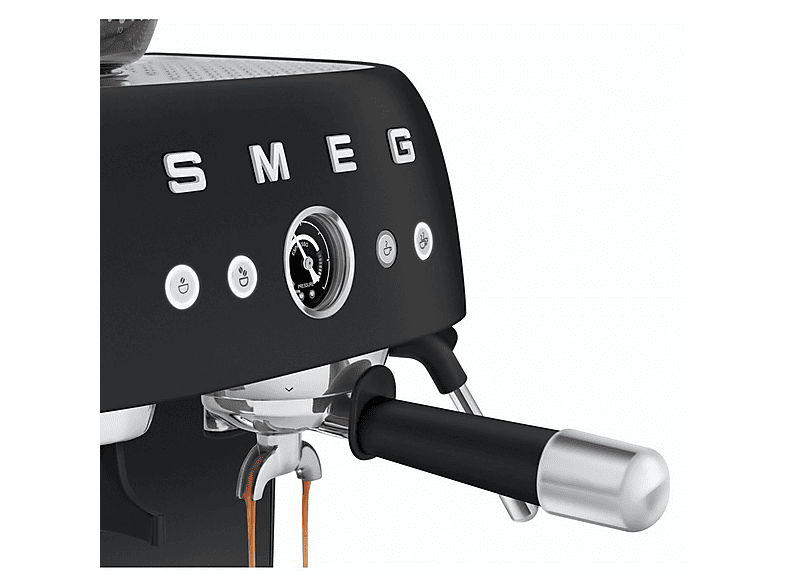 SMEG EGF03 — Cafetera espresso manual, 1650 W, 20 bar, 2 tazas, Negro mate, vista 9