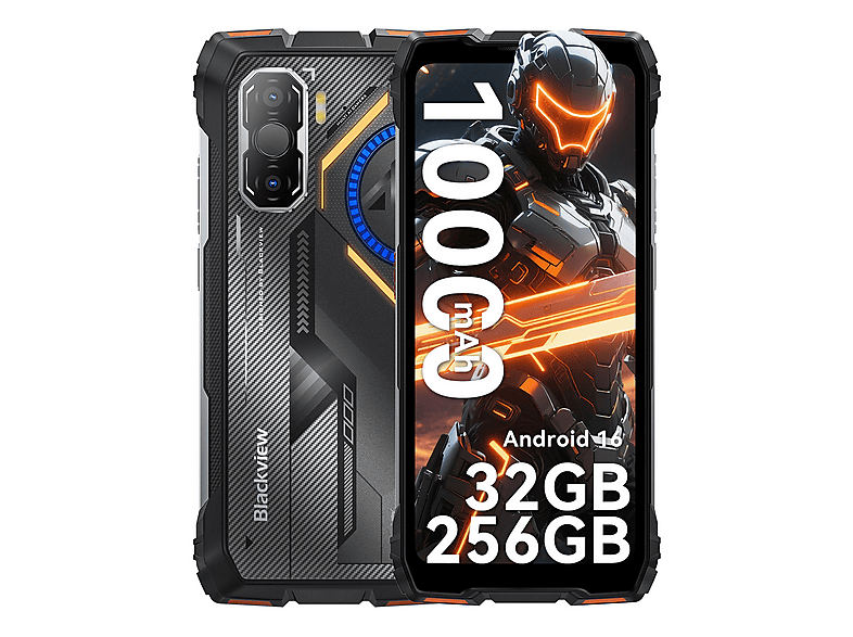 BLACKVIEW ROCK 3 — Smartphone, Naranja, 256 GB, 8 GB RAM, 10000 mAh