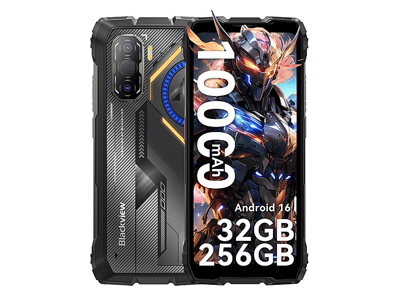 BLACKVIEW ROCK 3 — Smartphone, Negro, 256 GB, 8 GB RAM, 10000 mAh