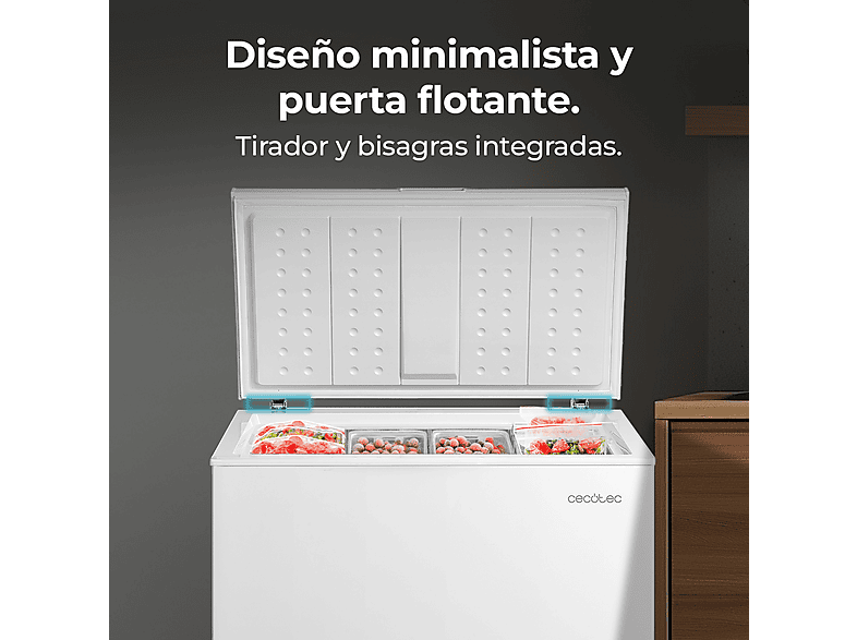 CECOTEC Bolero CoolMarket Chest 198P — Congelador horizontal, 85 cm, Blanco, 198 l, vista 8