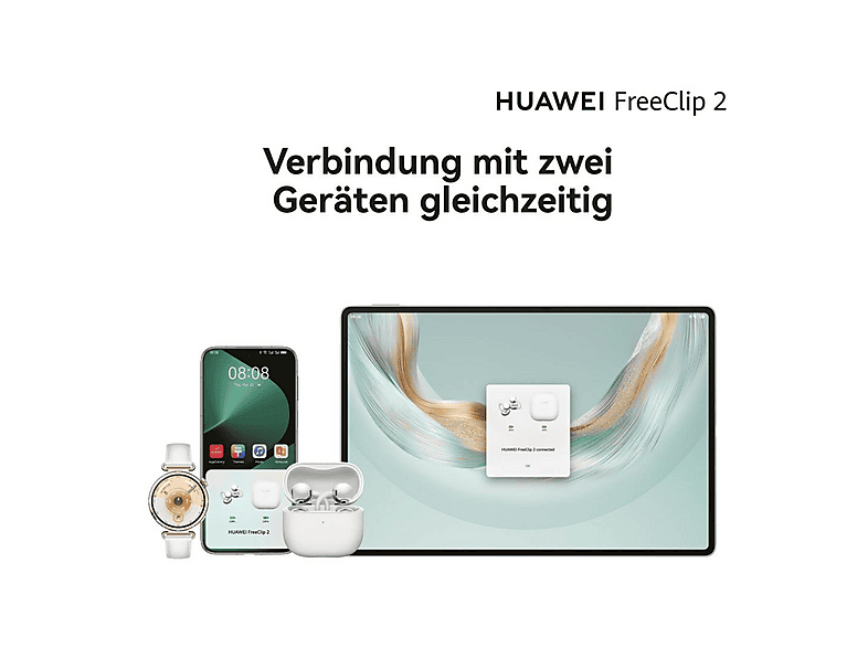 HUAWEI — Auriculares True Wireless, Bluetooth, Gold, FreeClip 2 HUAWEI, Control remoto, vista 7