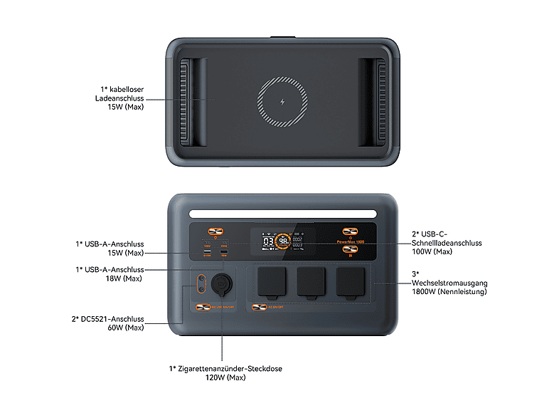 OSCAL PowerMax 1800SE con 1 panel solar de 400 W — Estación de energía, vista 9