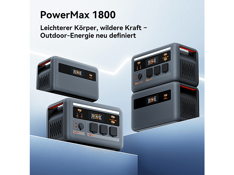 OSCAL PowerMax 1800SE con 4 panel solar de 200 W — Estación de energía, vista 2