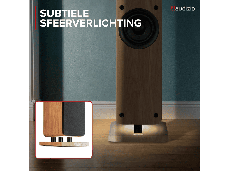 AUDIZIO Arco - Activos 2uds + radio — Altavoz de suelo, Bluetooth, Brown, vista 8