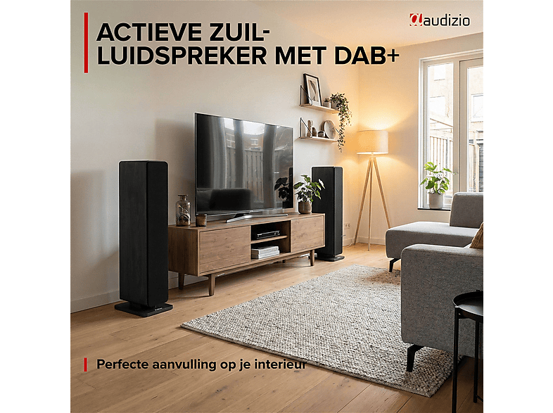 AUDIZIO Arco - Activos 2uds + radio — Altavoz de suelo, Bluetooth, Black, vista 3