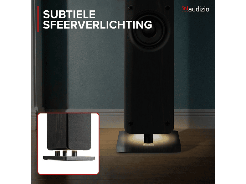 AUDIZIO Arco - Activos 2uds + radio — Altavoz de suelo, Bluetooth, Black, vista 8