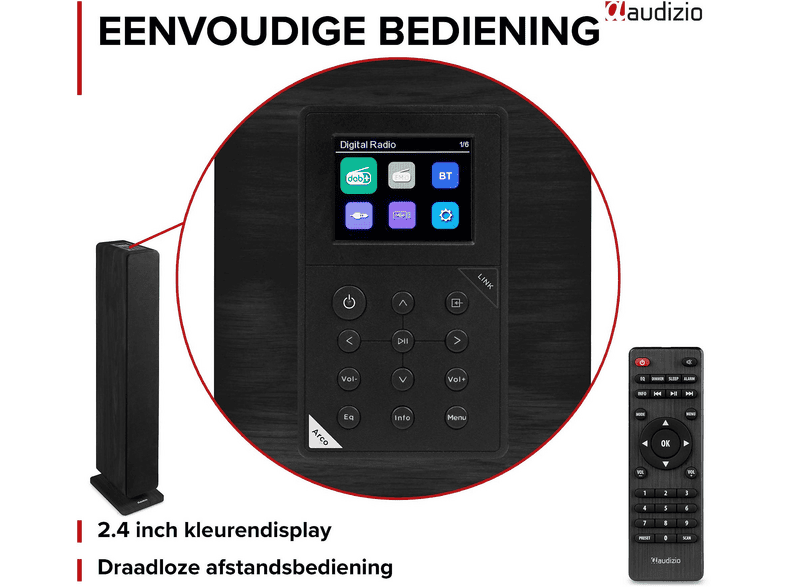 AUDIZIO Arco - Activos 2uds + radio — Altavoz de suelo, Bluetooth, Black, vista 9