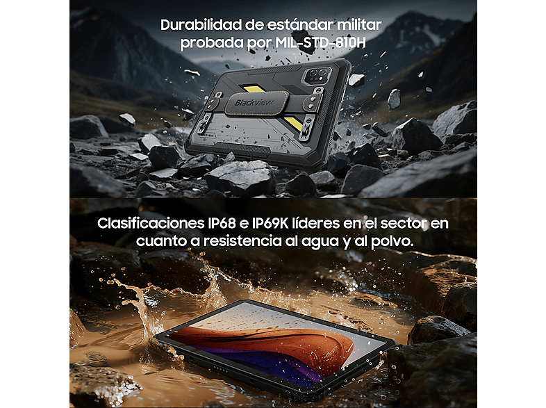 BLACKVIEW Active 7 Con Teclado (Inglés QWERTY) — Tablet, 128 GB, Negro, 8 GB RAM, 11" Full-HD+, vista 7