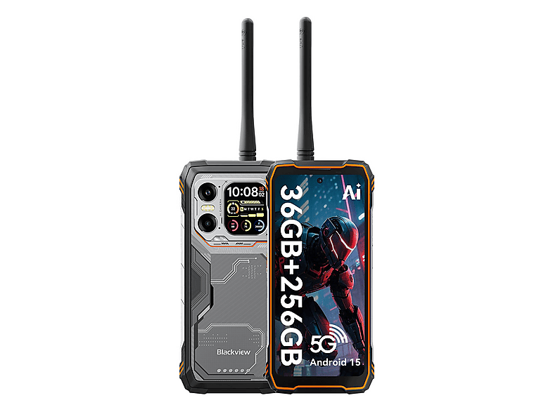 BLACKVIEW XPLORE 1 Walkie Talkie 5G — Smartphone, Naranja, 256 GB, 12 GB RAM, 6,78" FHD+ 120Hz