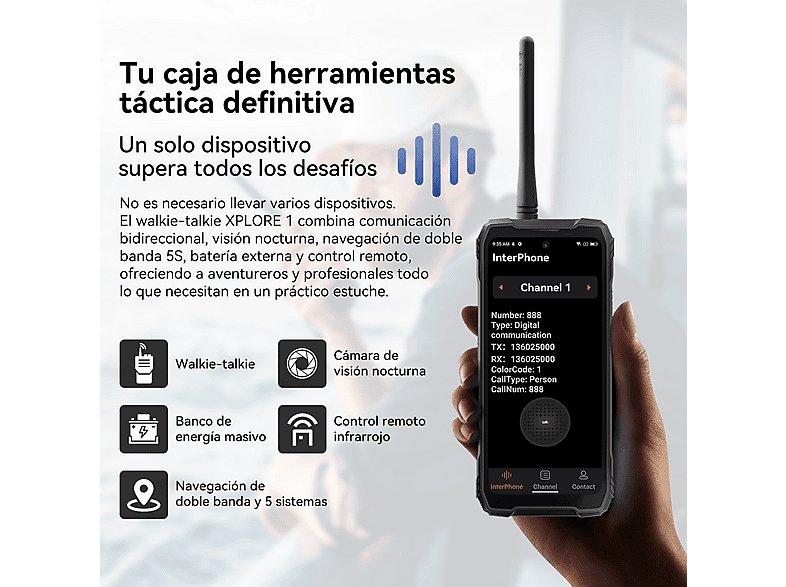 BLACKVIEW XPLORE 1 Walkie Talkie 5G — Smartphone, Naranja, 256 GB, 12 GB RAM, 6,78" FHD+ 120Hz, vista 2