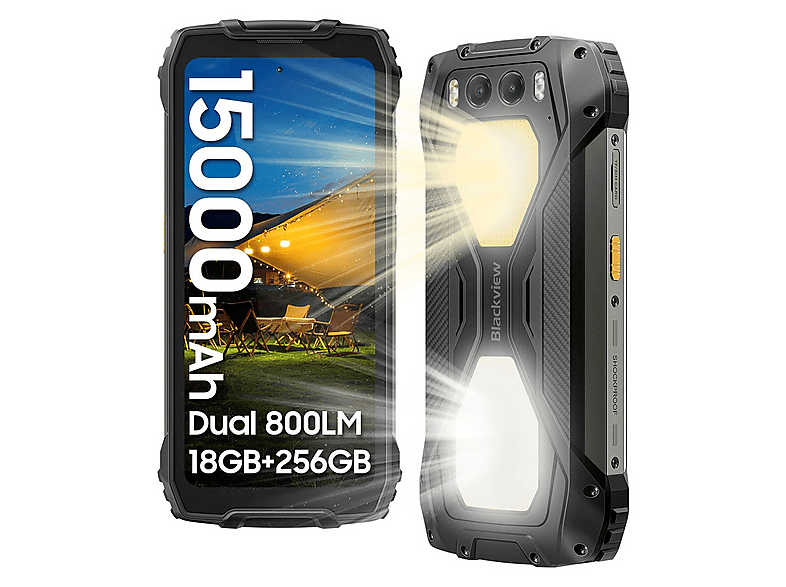 BLACKVIEW BV7300 — Smartphone, Negro, 256 GB, 6 GB RAM, 6,67" HD+ 90Hz