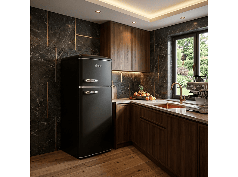 dmdk DKB2 — Frigorífico dos puertas, Altura 146 cm, Capacidad 208 l, negro mate, vista 7