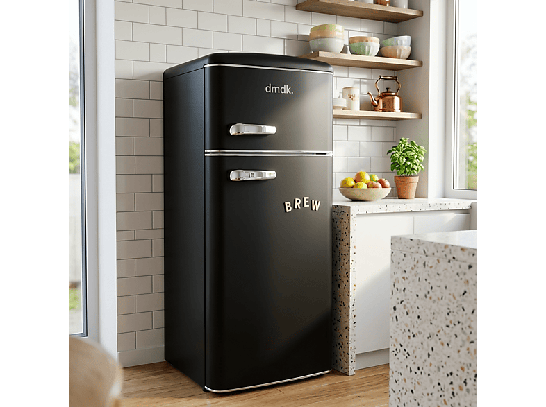 dmdk DKB2 — Frigorífico dos puertas, Altura 146 cm, Capacidad 208 l, negro mate, vista 8
