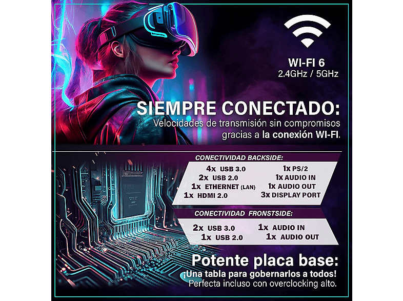 GREED MK2 Intel | Gaming Ordenador / Computer — PC Gaming, 32 GB RAM, 1000 GB SSD, Negro, Intel Core i7, vista 6