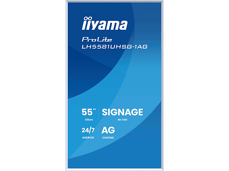 IIYAMA iiyama LH5581UHSG-1AG — Pantalla de señalización digital, Blanco, UHD 4K, vista 2