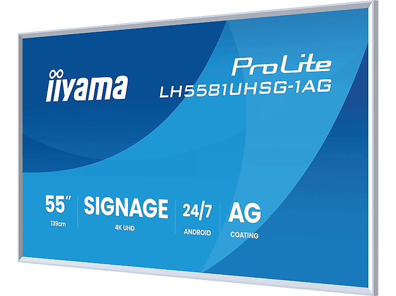 IIYAMA iiyama LH5581UHSG-1AG — Pantalla de señalización digital, Blanco, UHD 4K, vista 6