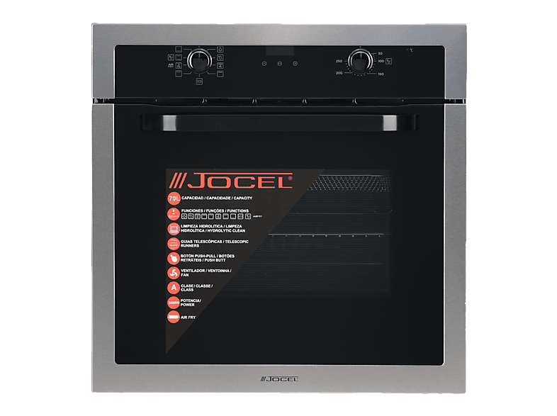 JOCEL JFE014719 — Horno multifunción, Integrable, 60 cm, Negro, 70 l