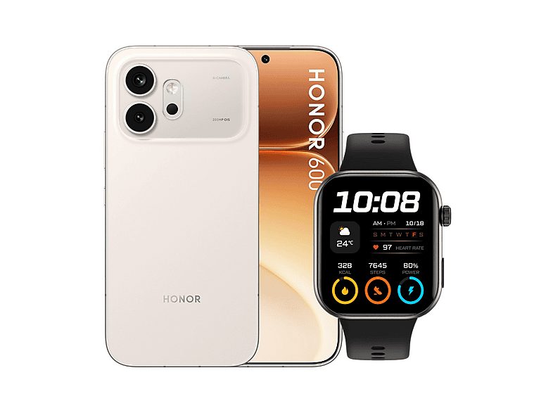 HONOR 600 8+512GB + WATCH 2i — Smartphone, Oro, 8 GB RAM, 6400 mAh, Móvil Android