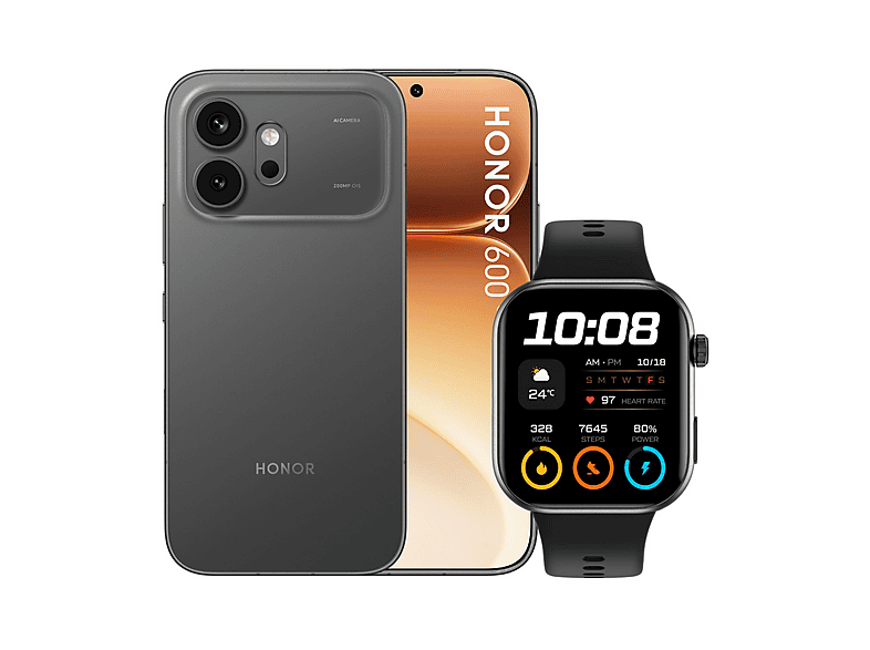 HONOR 600 + WATCH 2i — Smartphone, Negro, 512 GB, 8 GB RAM, 6400 mAh
