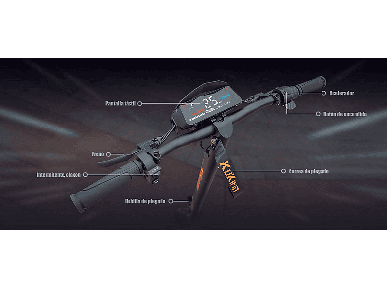 KUKIRIN G2 VMP — Patinete eléctrico, Pot. máx. 500 W, Carga máx. 120 kg, negro (ref. 176067531), vista 5