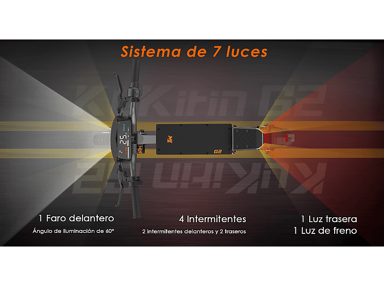KUKIRIN G2 VMP — Patinete eléctrico, Pot. máx. 500 W, Carga máx. 120 kg, negro (ref. 176067531), vista 11