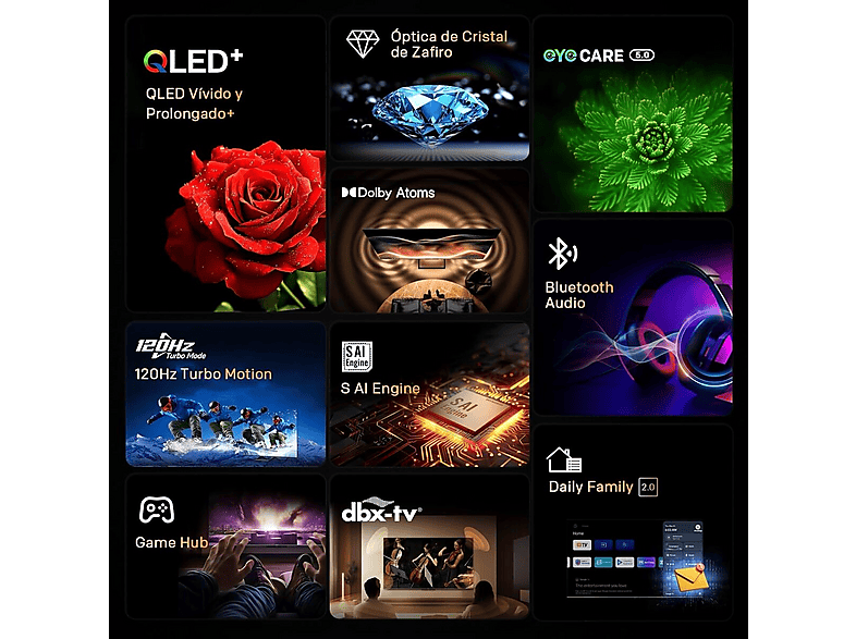 METZ 55MQF7500Z — TV QLED 55", Negro, UHD 4K, Smart TV, vista 2