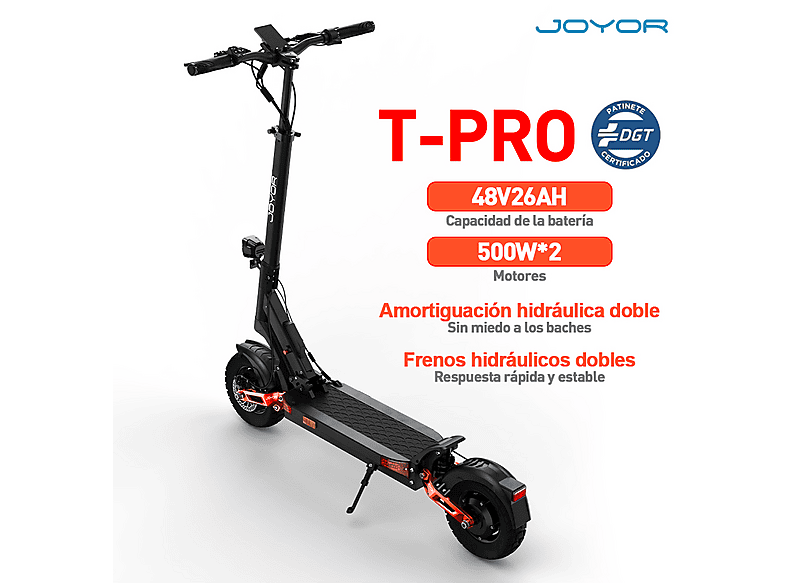 JOYOR T-PRO — Patinete eléctrico, Carga máx. 120 kg, 26000 mAh, negro, vista 6