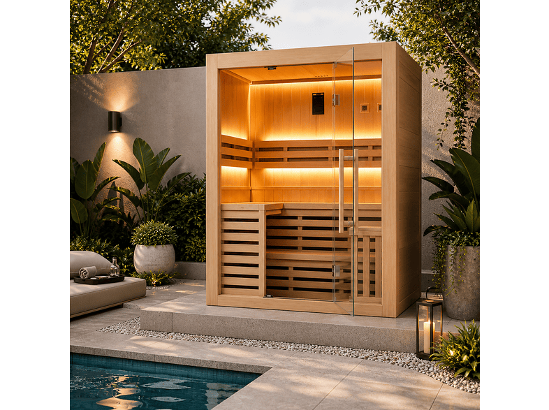 NIXSPA tradicional 4 plazas vapor 4,5kW NIXSPA-4PK (4.5KW) — Sauna, Madera, vista 4