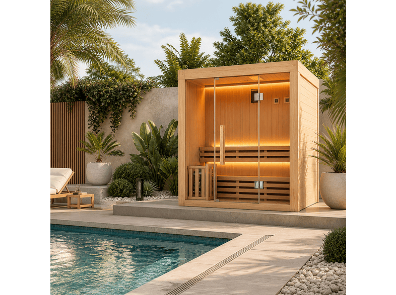 NIXSPA tradicional 3 plazas vapor 3,5kW NIXSPA-3PK (3.5KW) — Sauna, Madera, vista 4