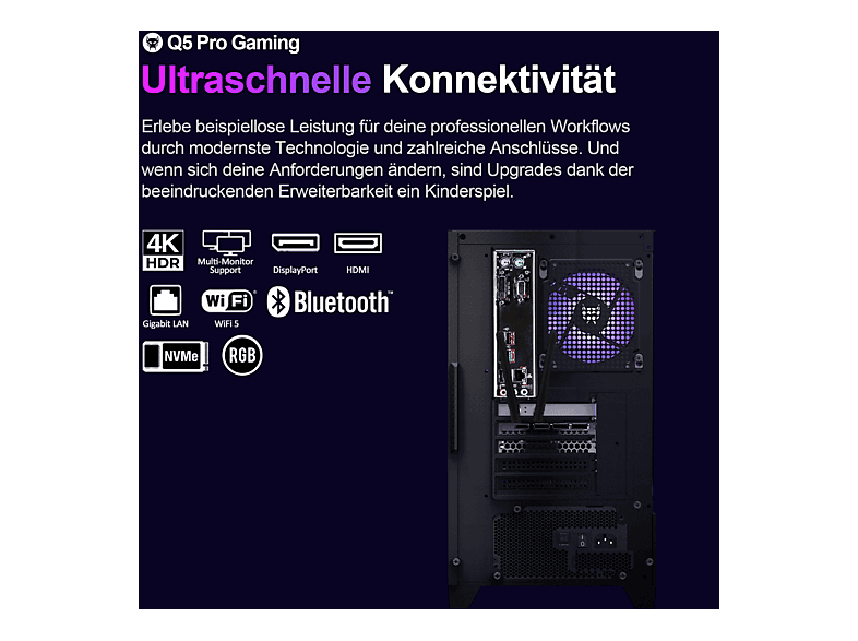 BEASTCOM Q5 | Pro Gaming — PC Gaming, 16 GB RAM, 1 TB SSD, Negro, AMD Ryzen™ 7 5700X, vista 8