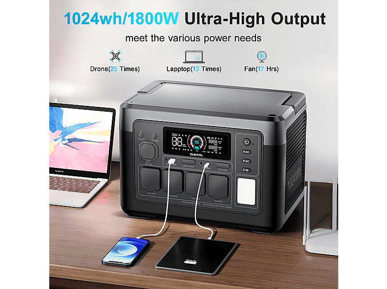 OUKITEL P1000EPLUS — Estación de energía portátil, vista 6