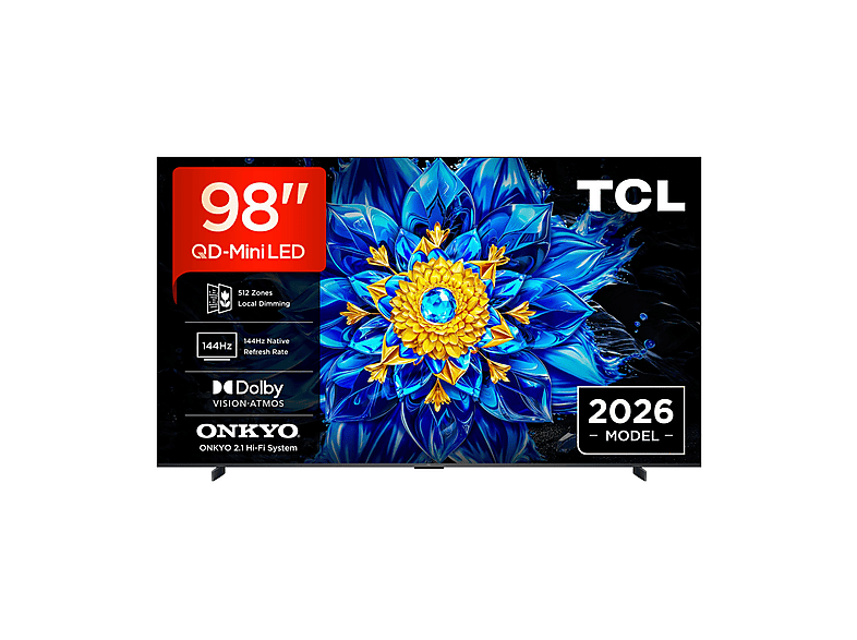TCL 98P8L — TV QD-Mini LED 98", Negro, UHD 4K, TCL AiPQ Pro Processor, Smart TV