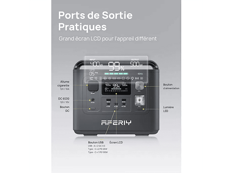 AFERIY P010 — Estación de energía portátil, vista 6