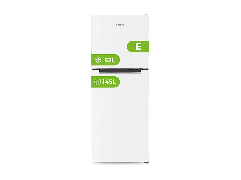 ASPES AF145501ENF — Frigorífico dos puertas, Altura 142,4 cm, Blanco, No Frost, Capacidad 197 l