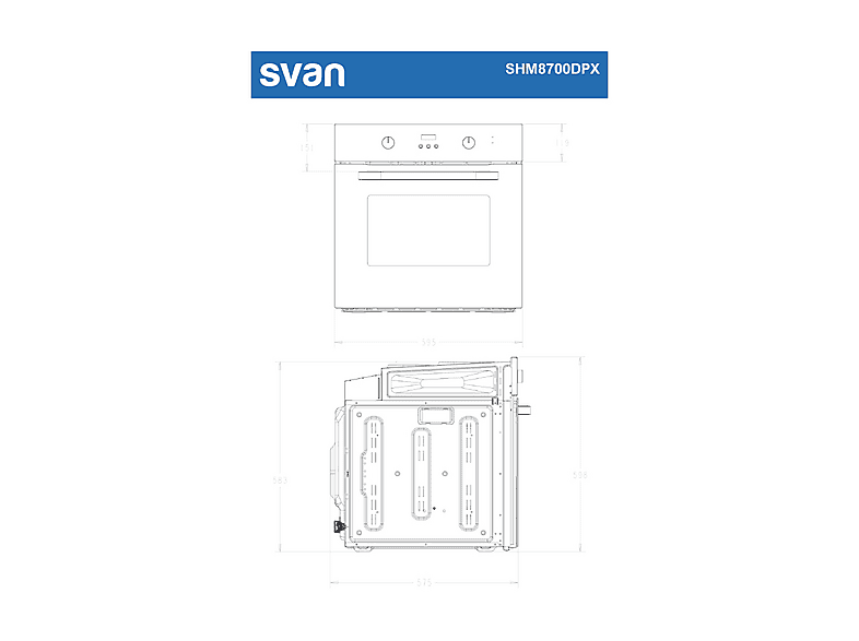 SVAN SHM8700DPX — Horno multifunción, 57,5 cm, Inox, Libre instalación, 70 l, vista 7