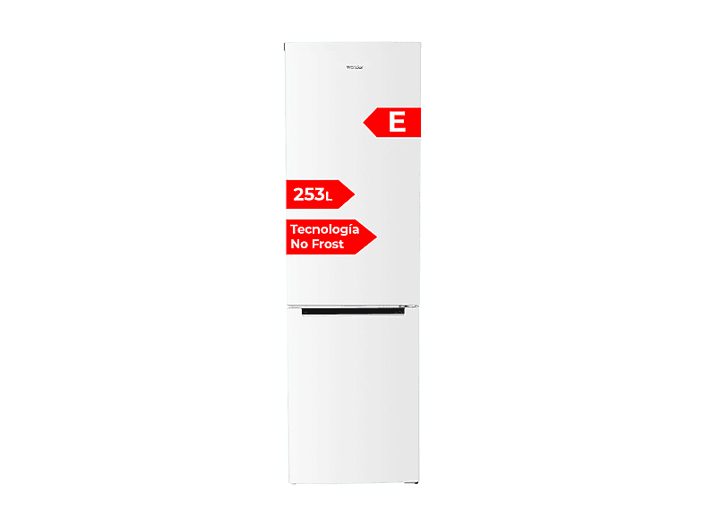WONDER WC185500ENF — Frigorífico combi, Altura 180 cm, Blanco, Capacidad 253 l