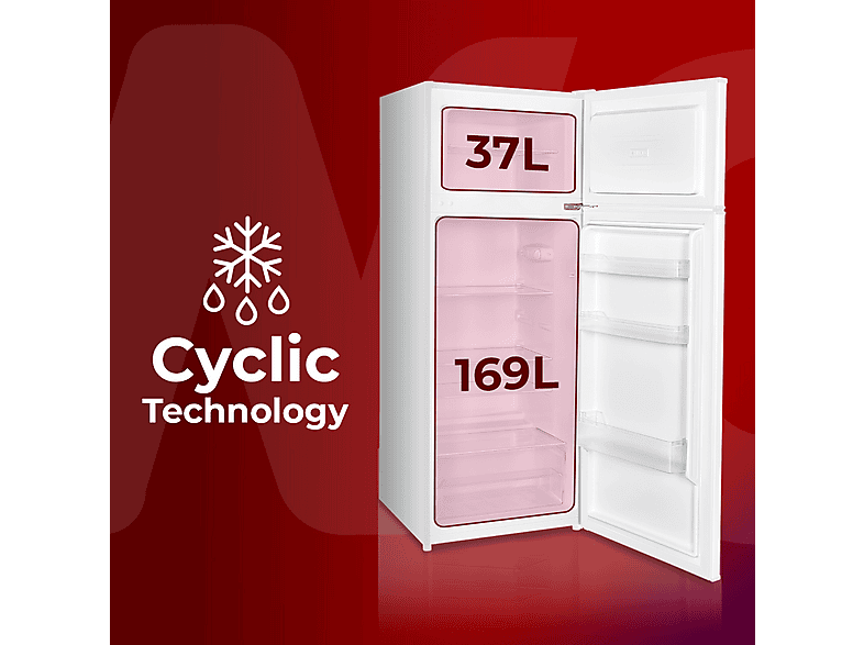 WONDER WF145502E — Frigorífico dos puertas, Altura 143 cm, Blanco, Capacidad 206 l, vista 2