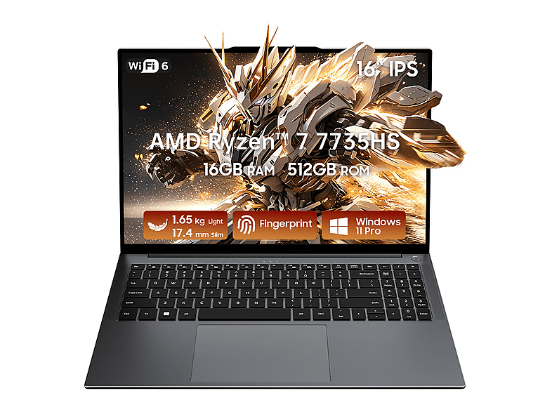 BLACKVIEW GamiBook 6 7735HS — Portátil, 16 GB RAM, 512 GB SSD, Radeon™ 680M, Grey