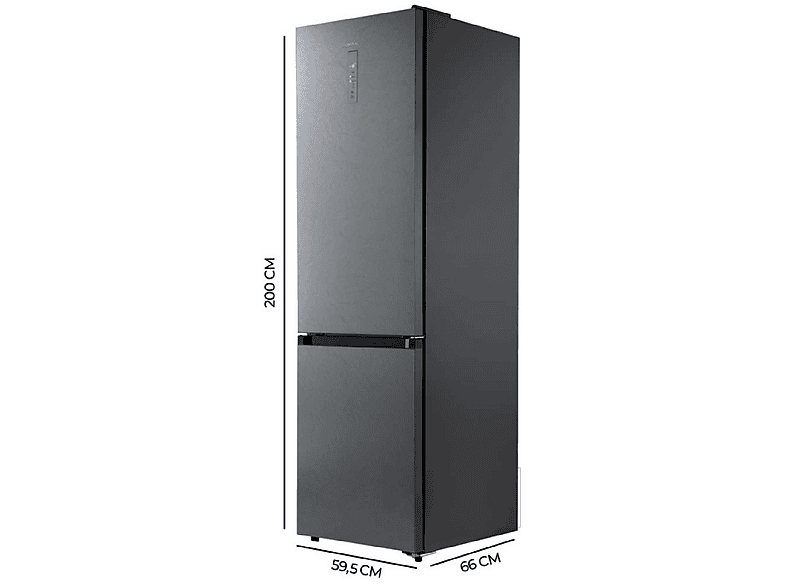 CECOTEC Bolero CoolMarket Combi 405 WL Elite Silex Stone A — Frigorífico dos puertas, Altura 199 cm, Gris, vista 2