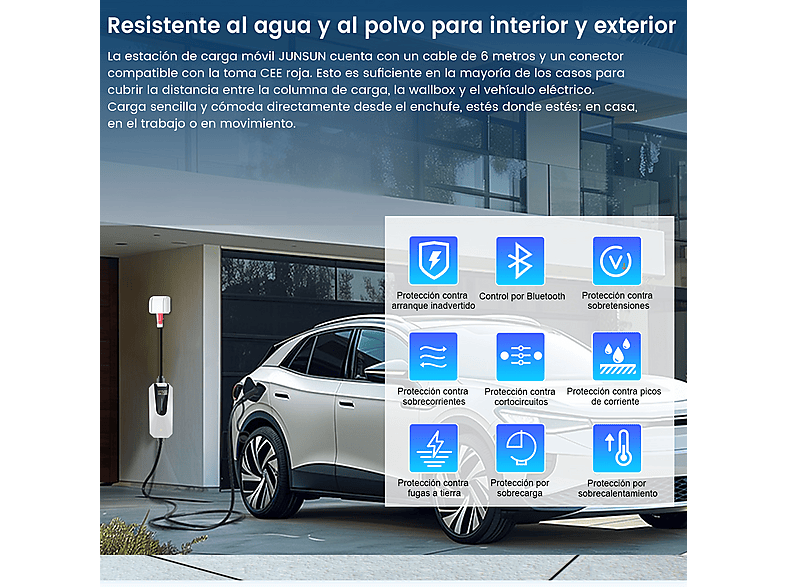 HEXINEX 11KW — Punto de recarga vehículo eléctrico, 6 M, Black, 16A, APP Control (ref. 179955877), vista 5
